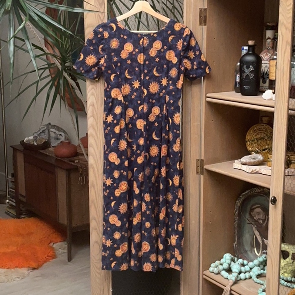 Celestial Sun Moon and Stars Short Sleeve Romper - Picture 7 of 10